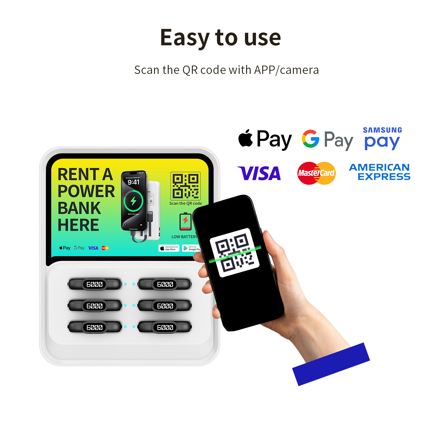 6 Slots Qr Scan Shared Power Bank Station - 图片 4