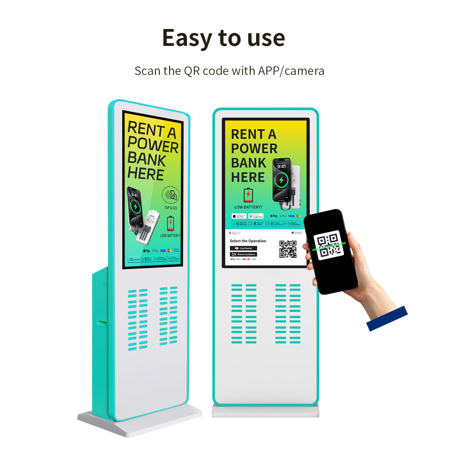 48 slots stripe pos vertical power bank vending machine