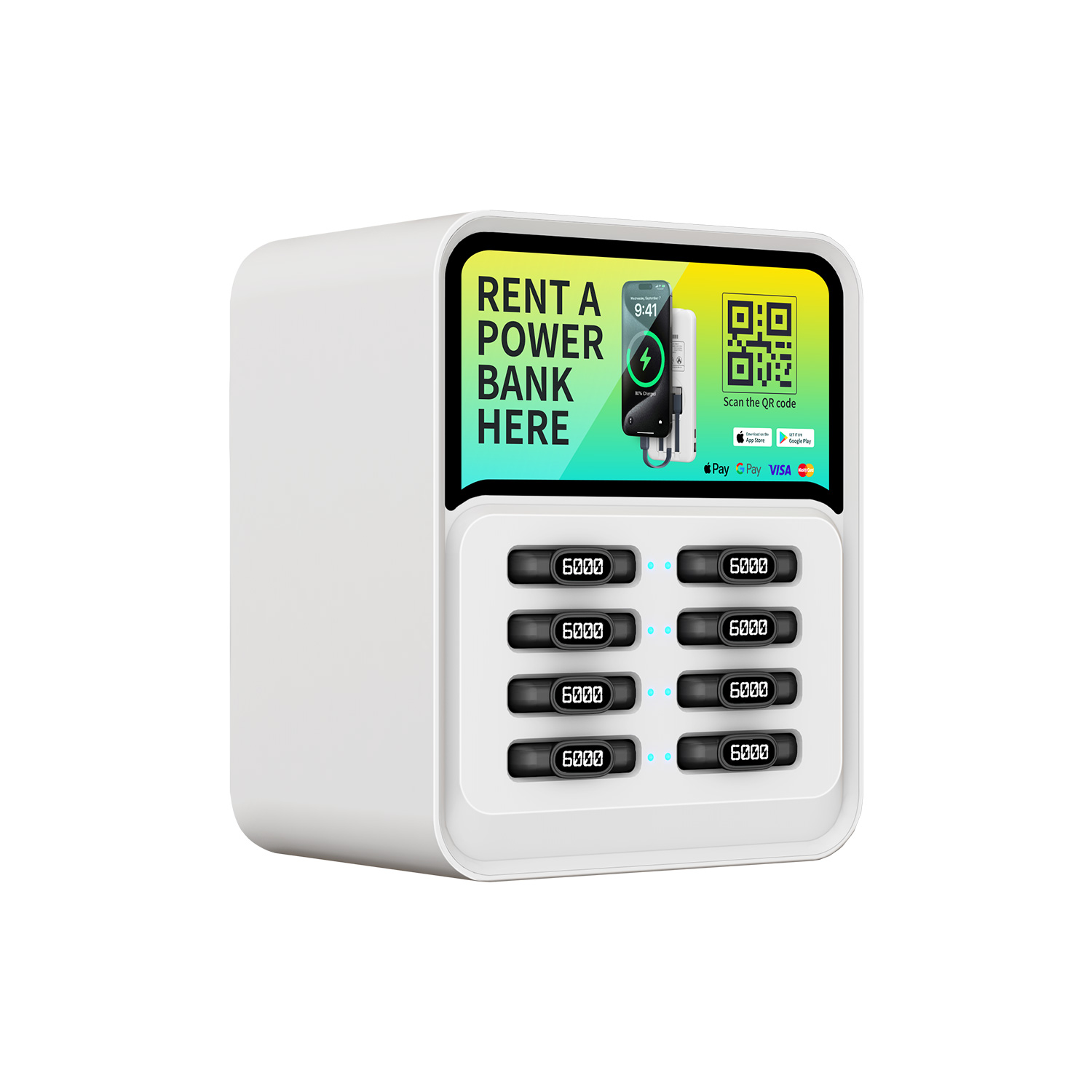 8 Slots Qr Scan Shared Power Bank Station - 图片 2
